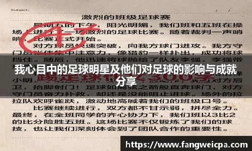 我心目中的足球明星及他们对足球的影响与成就分享